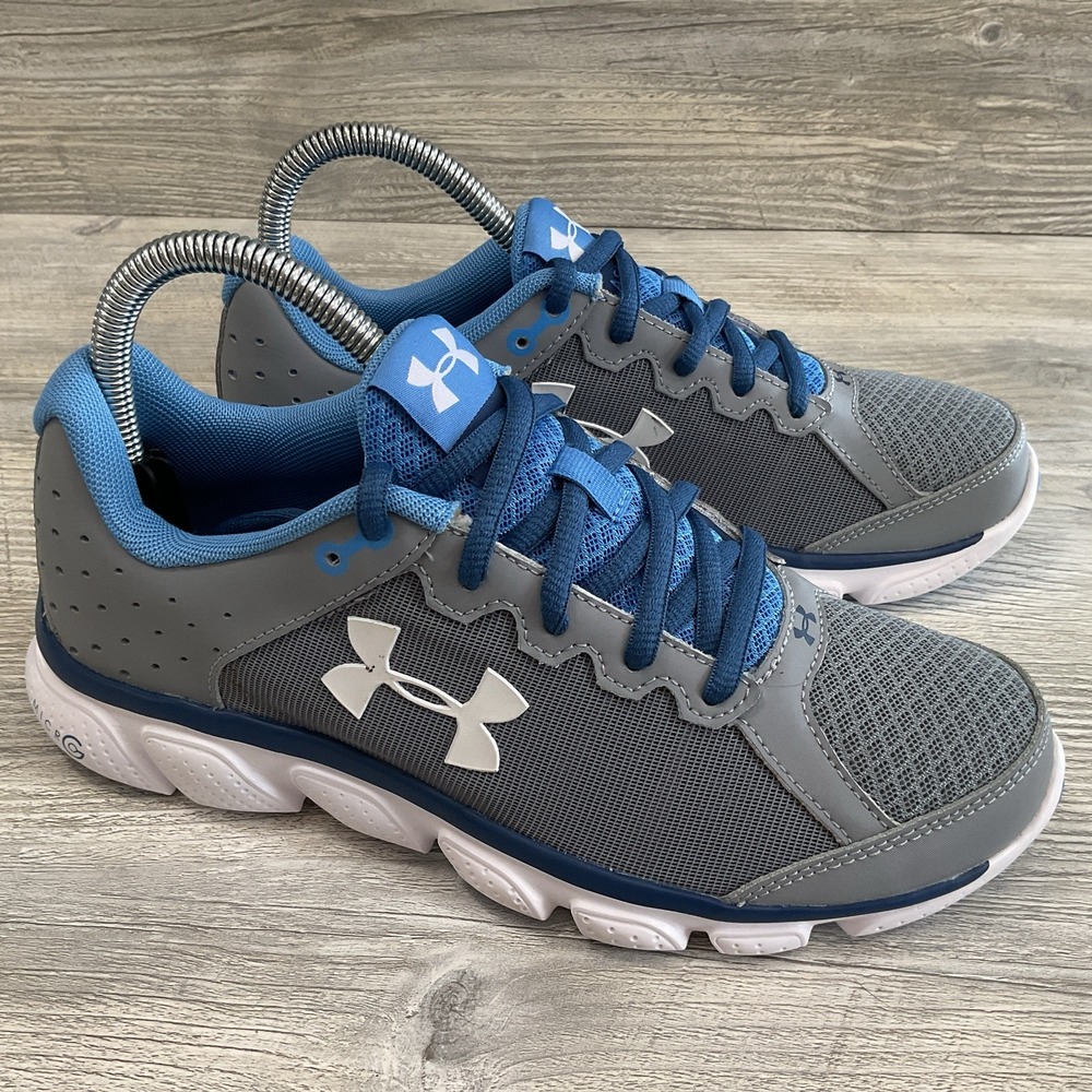 Under Armour Charged Assert 6 1266252-037 Gray Blue Running Shoes Women's Size 7